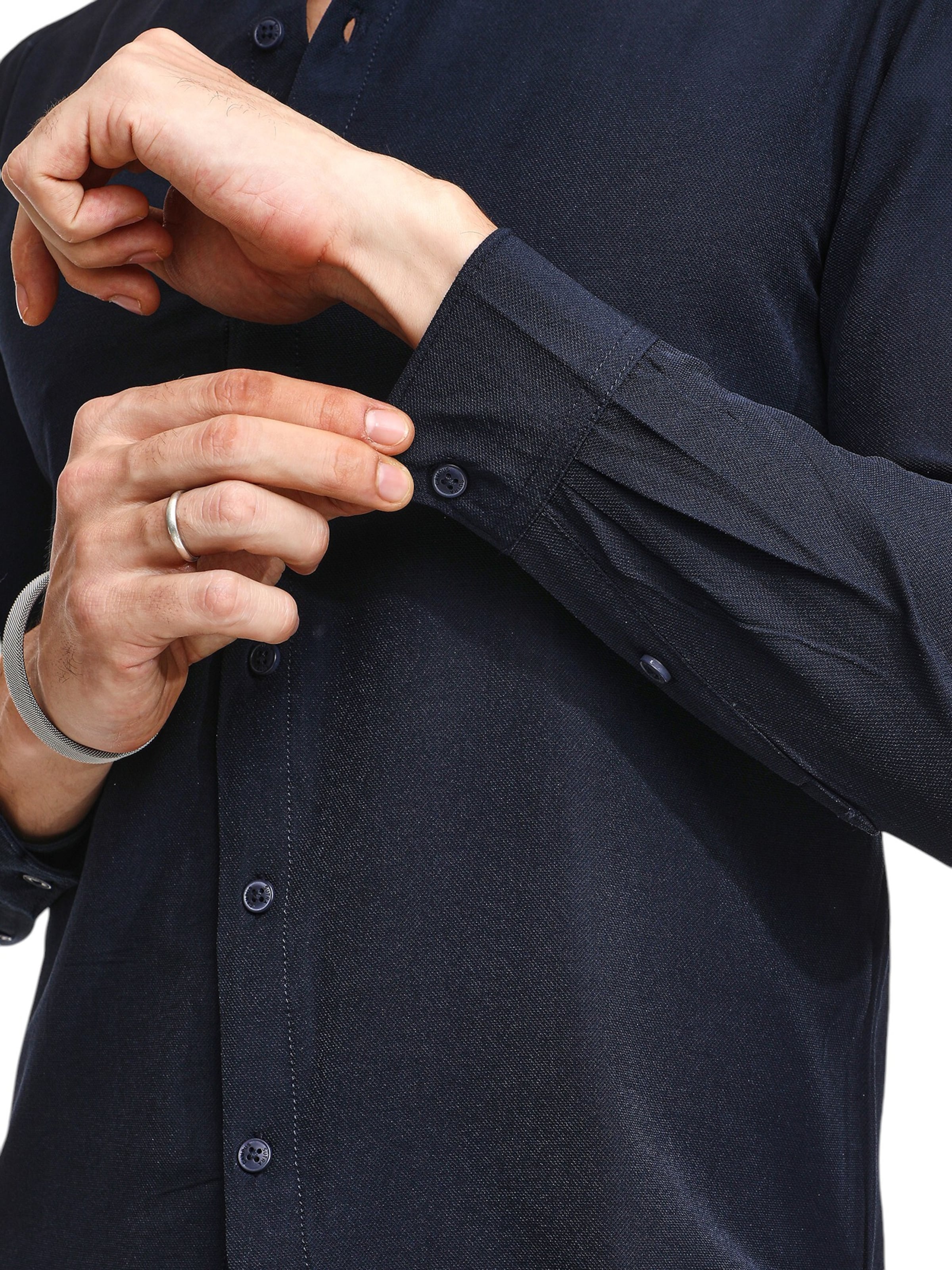 Campus Sutra Regular Fit Hemd 'Zandra' in Schwarz