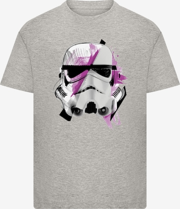 F4NT4STIC Shirt 'Star Wars Stormtrooper Command Sketch' in Grijs: voorkant