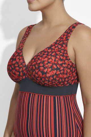 Ulla Popken Bustier Badeanzug in Rot