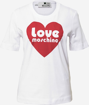 T-shirt Love Moschino en blanc : devant