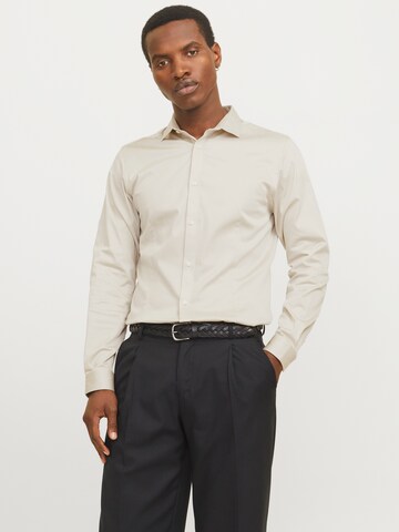 Super Slim Fit Camicia 'JJPRParma' di JACK & JONES in beige: frontale