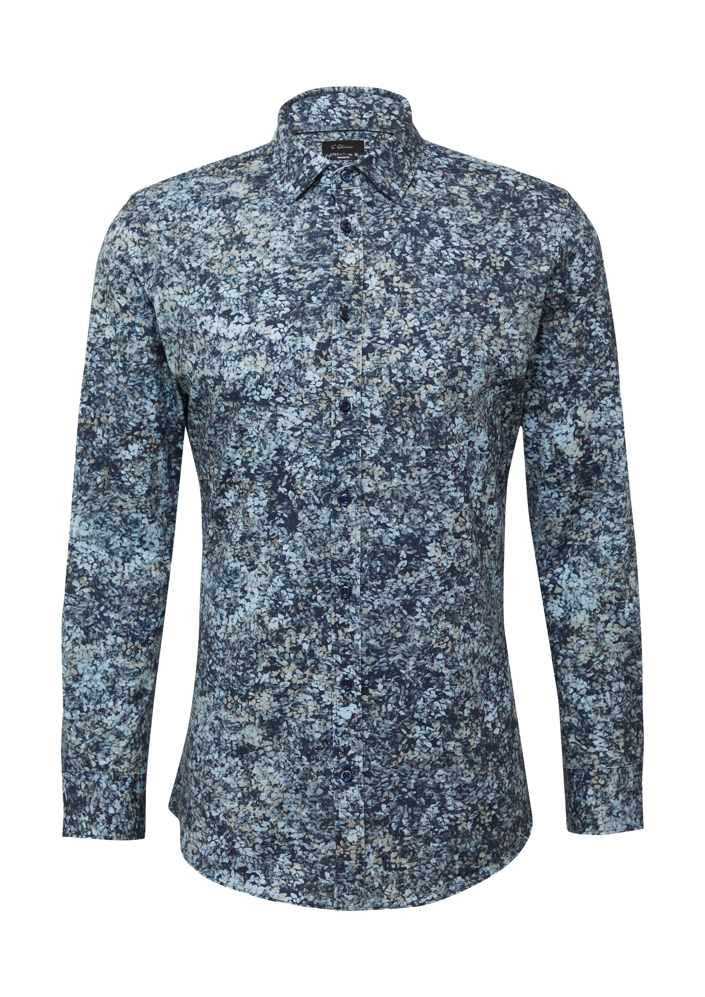 s.Oliver BLACK LABEL Overhemd in Blauw: voorkant