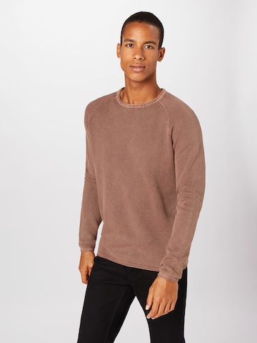 Key Largo Regular Fit Pullover  'THOMAS' in Braun: predná strana