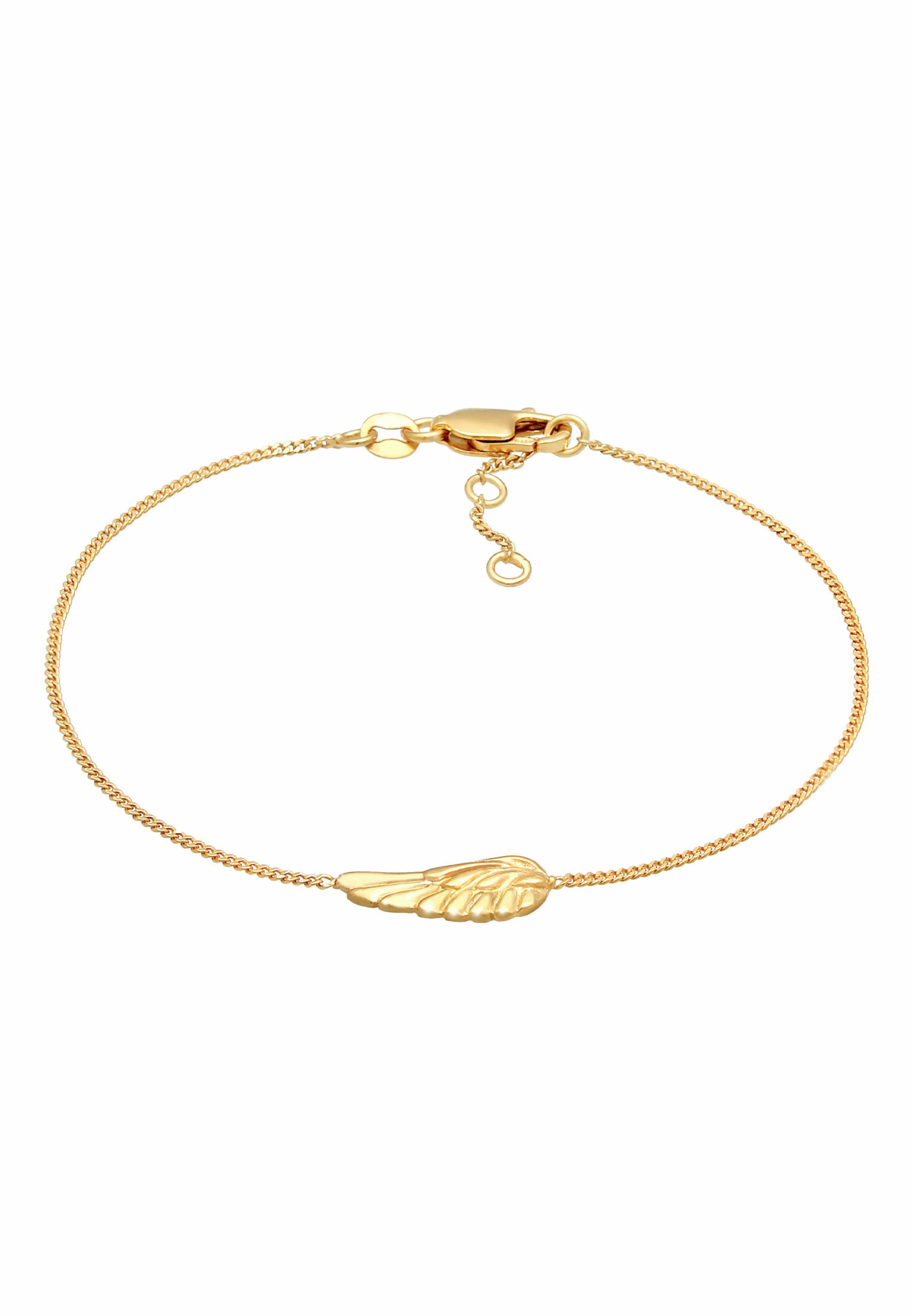 ELLI PREMIUM Armband Flügel in Gold: Vorderseite
