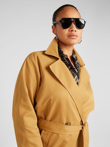 Vero Moda Curve Between-Seasons Coat 'LOU' in Brown