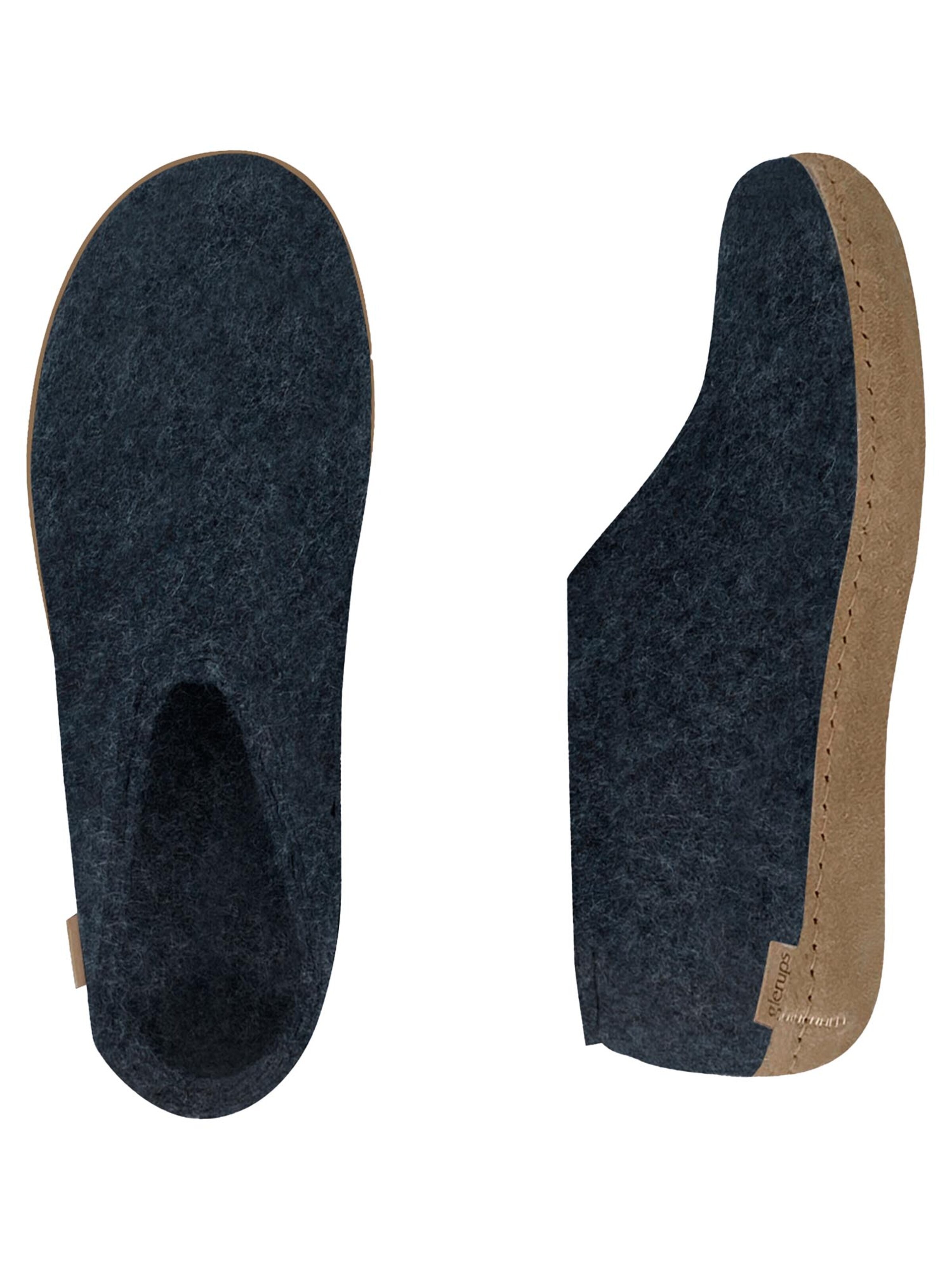 Glerups Slipper 'Ledersohle' in Blue