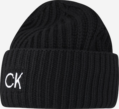 Megzta kepurė iš Calvin Klein, spalva – juoda / balta, Prekių apžvalga