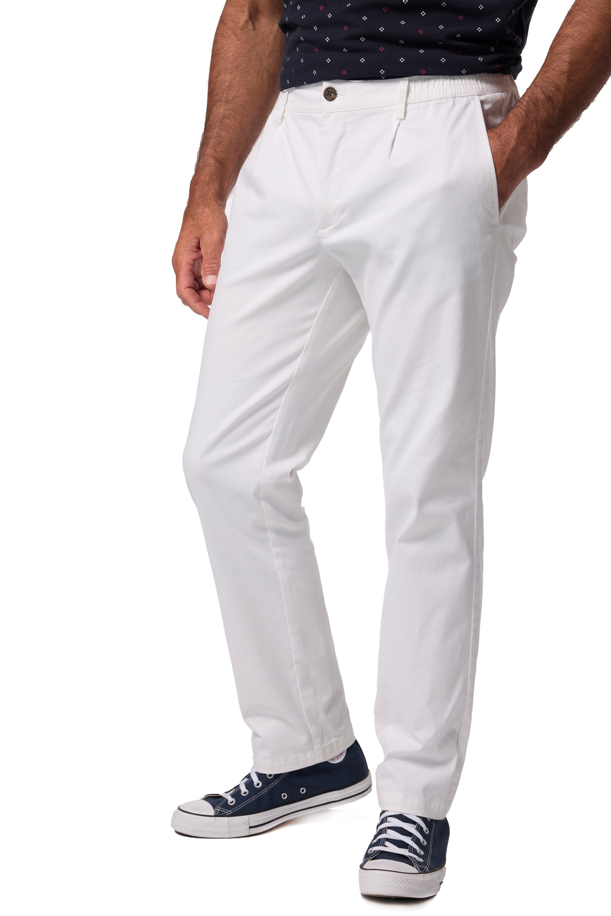 JP1880 Slim fit Chino trousers in White: front