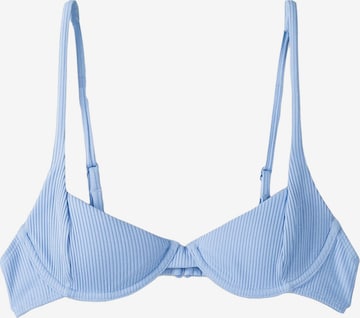 Bershka Balconette Bikini top in Blue: front