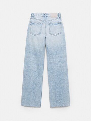 Wide leg Jeans de la Pull&Bear pe albastru