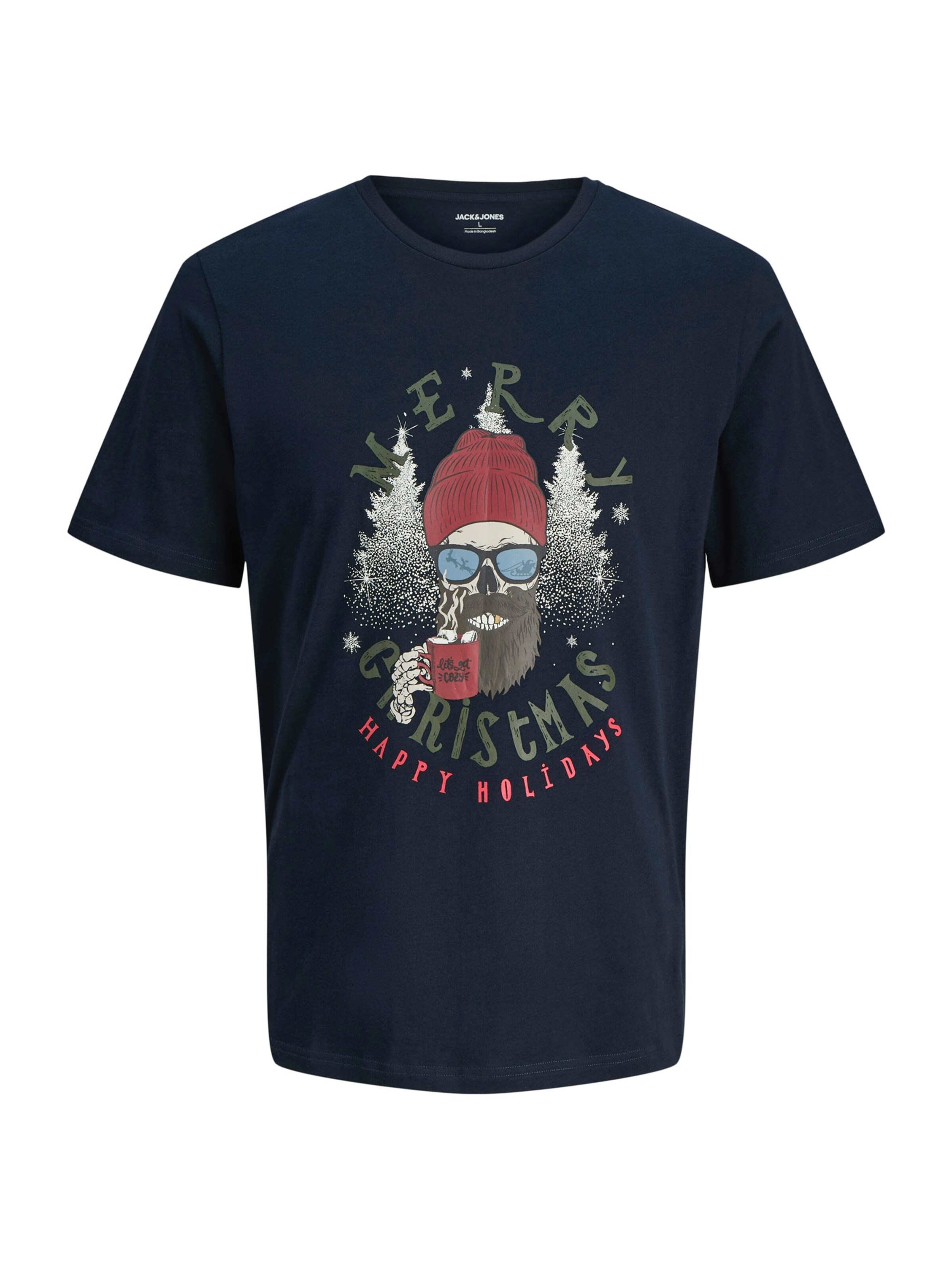 T-Shirt 'NOEL XMAS' JACK & JONES en bleu : devant