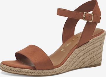 Sandales à lanières Tamaris en marron : devant