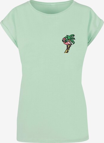 Mister Tee Shirt 'Flamingo' in Groen: voorkant