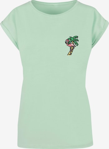 Mister Tee Shirt 'Flamingo' in Groen: voorkant