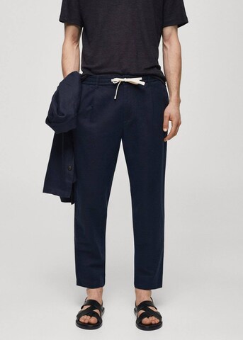 MANGO MAN Tapered Pants 'Romelino' in Blue: front