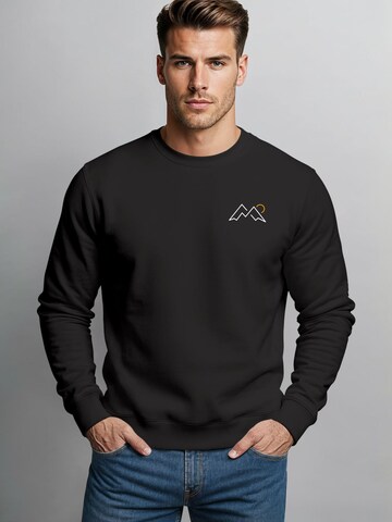 Neverless Sweatshirt 'Mountain Lineart'‌‌‌‌‌‌‌‌‌ in Schwarz