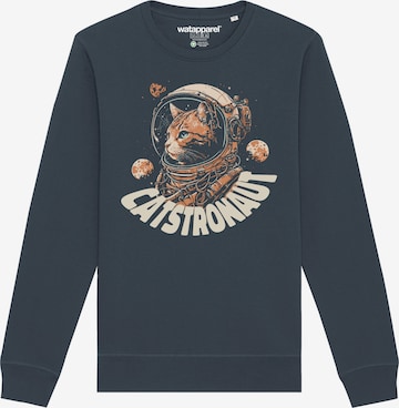 Watapparel Sweatshirt 'Catstronaut' in Grau: Vorderseite