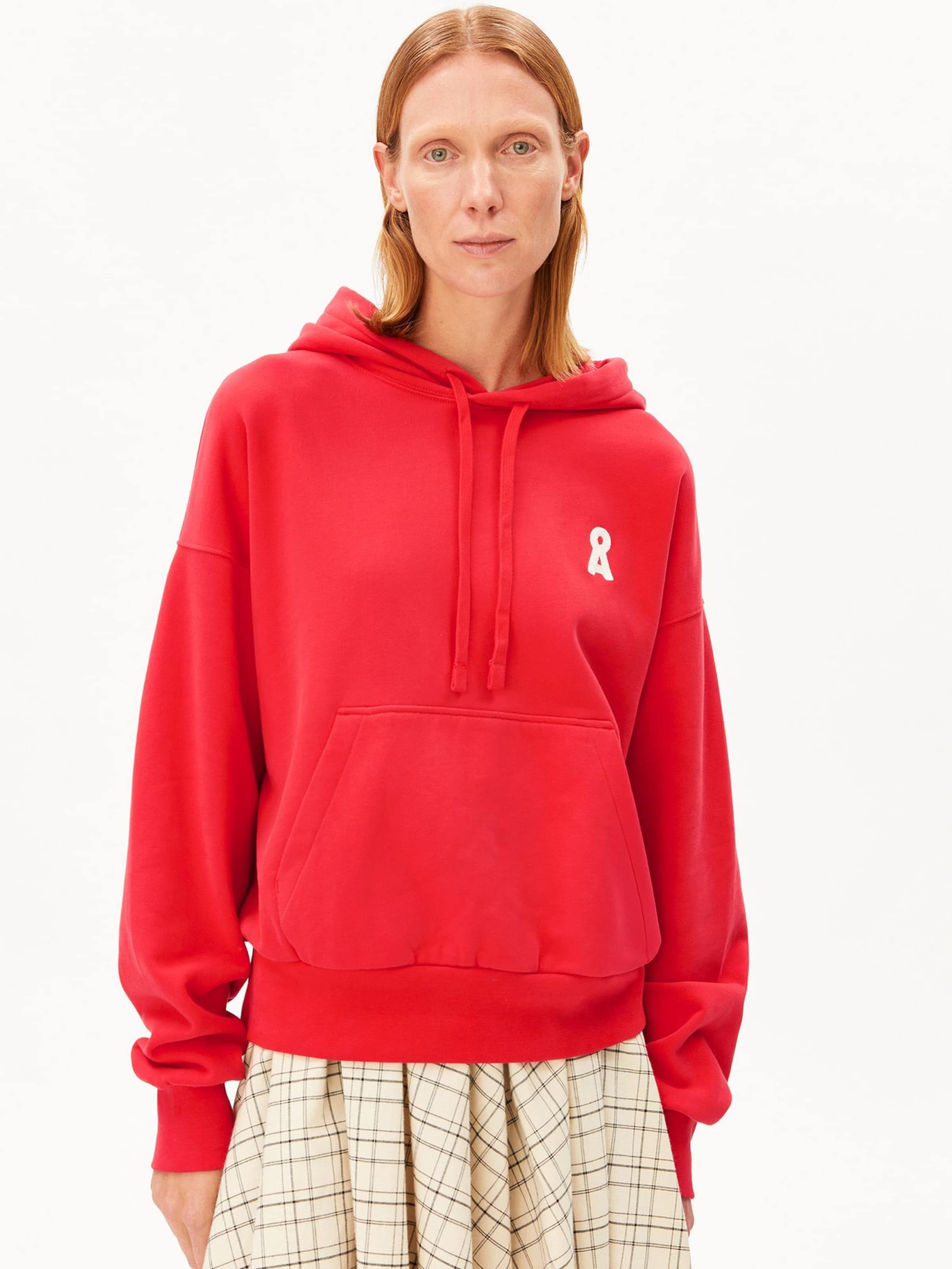 ARMEDANGELS Kapuzenpullover ICONIC Å FRANISARAA in Rot: Vorderseite