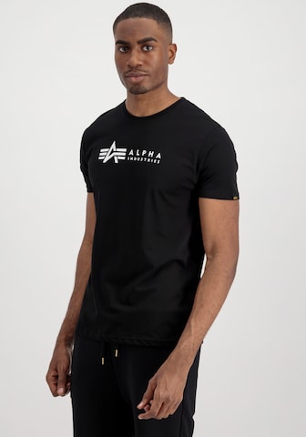 ALPHA INDUSTRIES Póló - fekete: elől