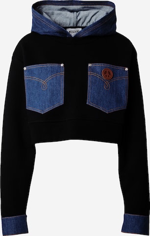 Moschino Jeans Sweatshirt in Zwart: voorkant