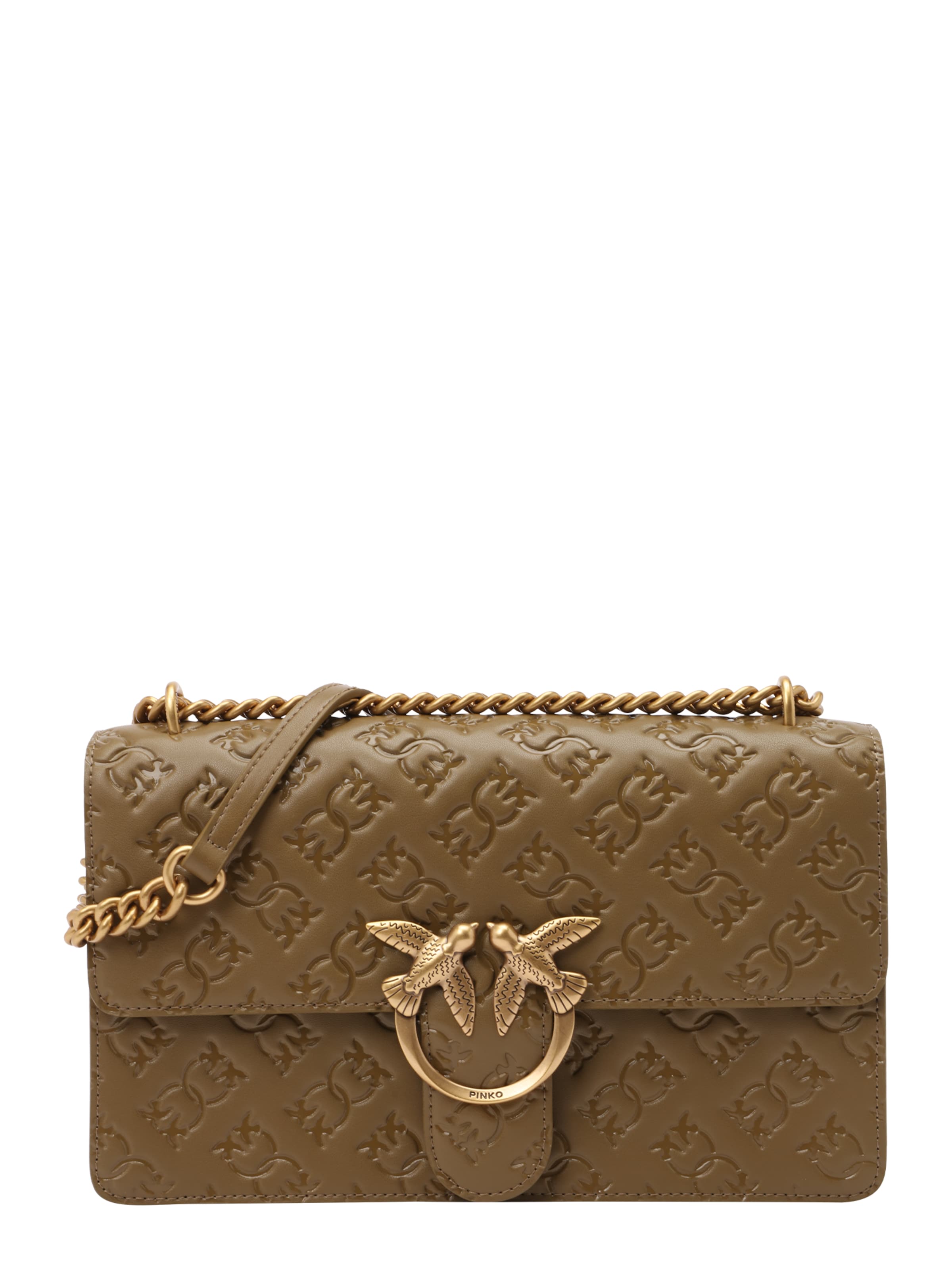 PINKO - Mala de ombro 'Love' em verde: frente