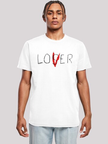 Maglietta 'IT Loser Lover' di F4NT4STIC in bianco: frontale