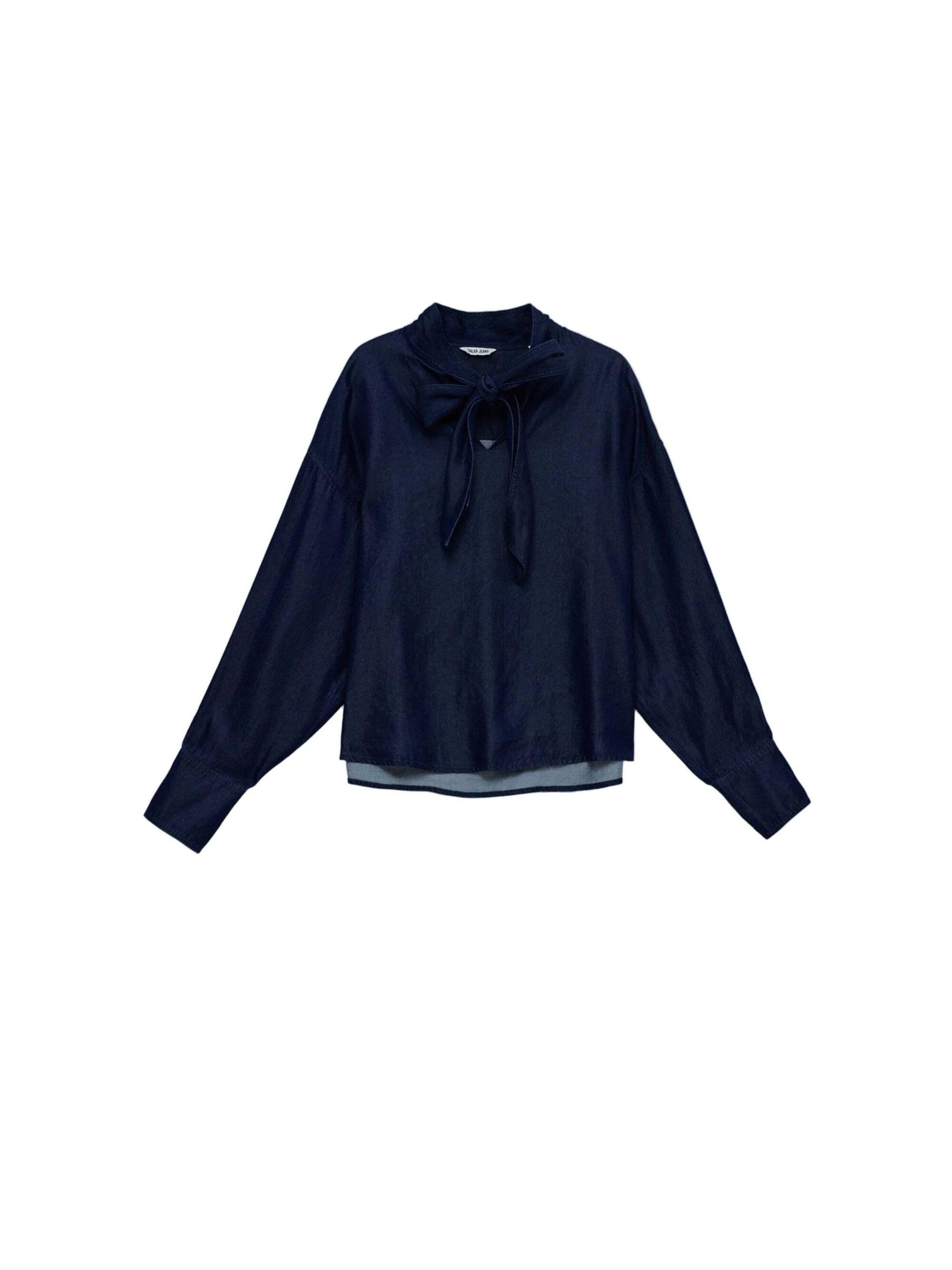 Salsa Jeans Bluse 'Blouse W/ Lace'‌‌‌ in Blau