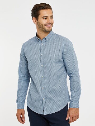 Threadbare Regular fit Overhemd 'Trim' in Blauw: voorkant