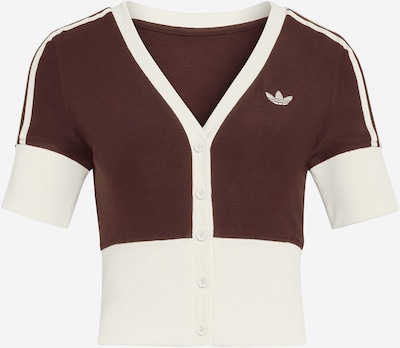 XS dydžio Kardiganas iš ADIDAS ORIGINALS, spalva – šokolado spalva / balta, Prekių apžvalga