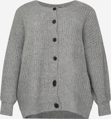 Zizzi Knit Cardigan in Grey: front