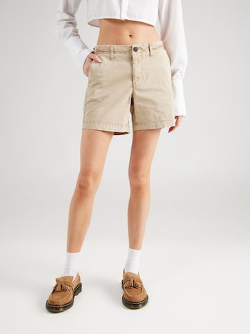 Superdry Loosefit Chino kalhoty 'CLASSIC' – hnědá: přední strana