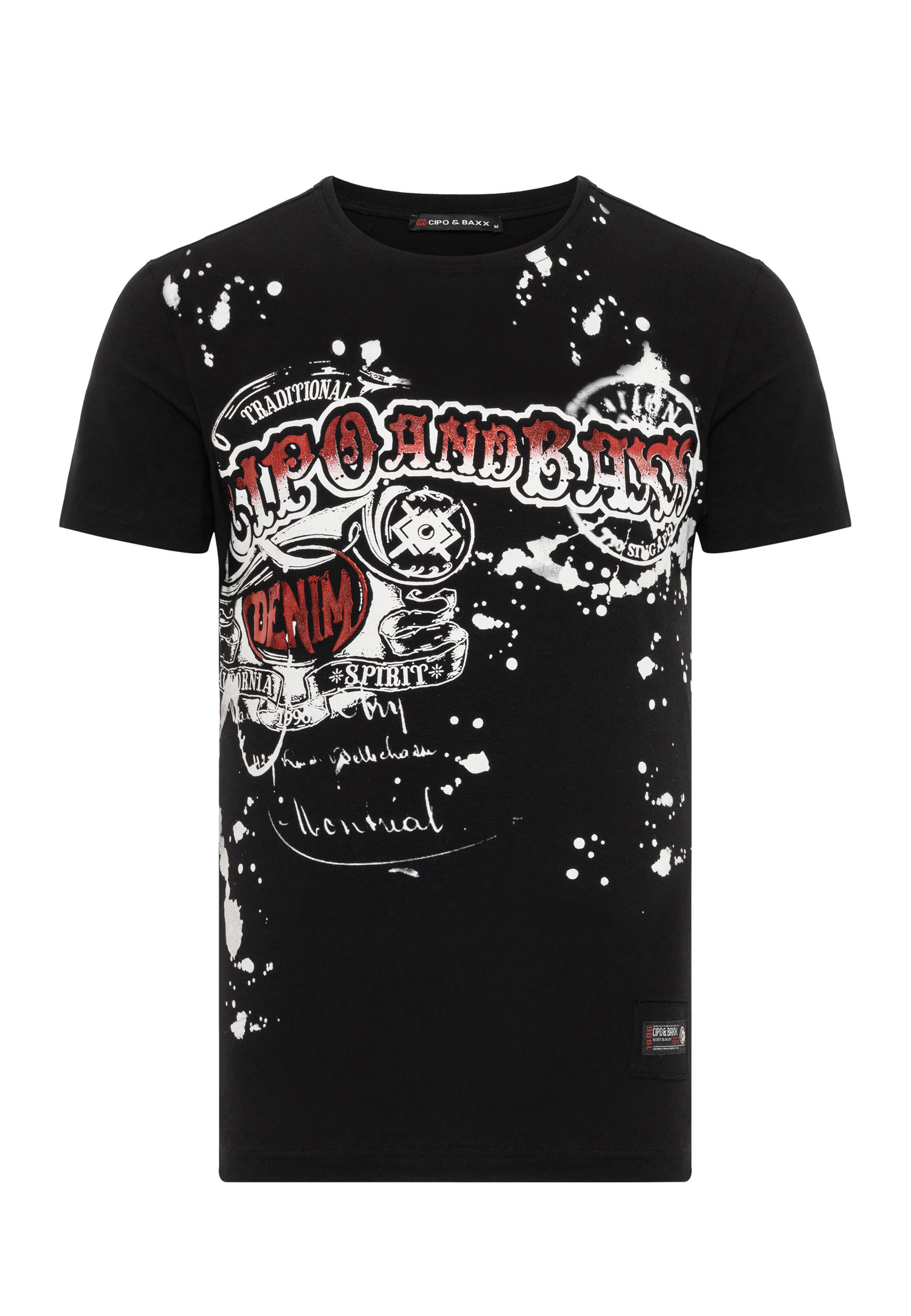 T-Shirt CIPO & BAXX en noir : devant