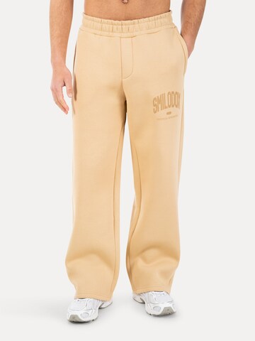 Loosefit Pantalon Smilodox en beige : devant