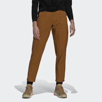 ADIDAS TERREX Loose fit Outdoor Pants 'Liteflex' in Brown: front
