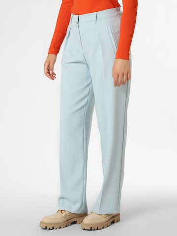 Marc Cain Regular Pleat-Front Pants in Blue: front
