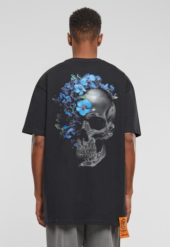 Forgotten Faces Shirt 'Flowered Skull' in Black: front