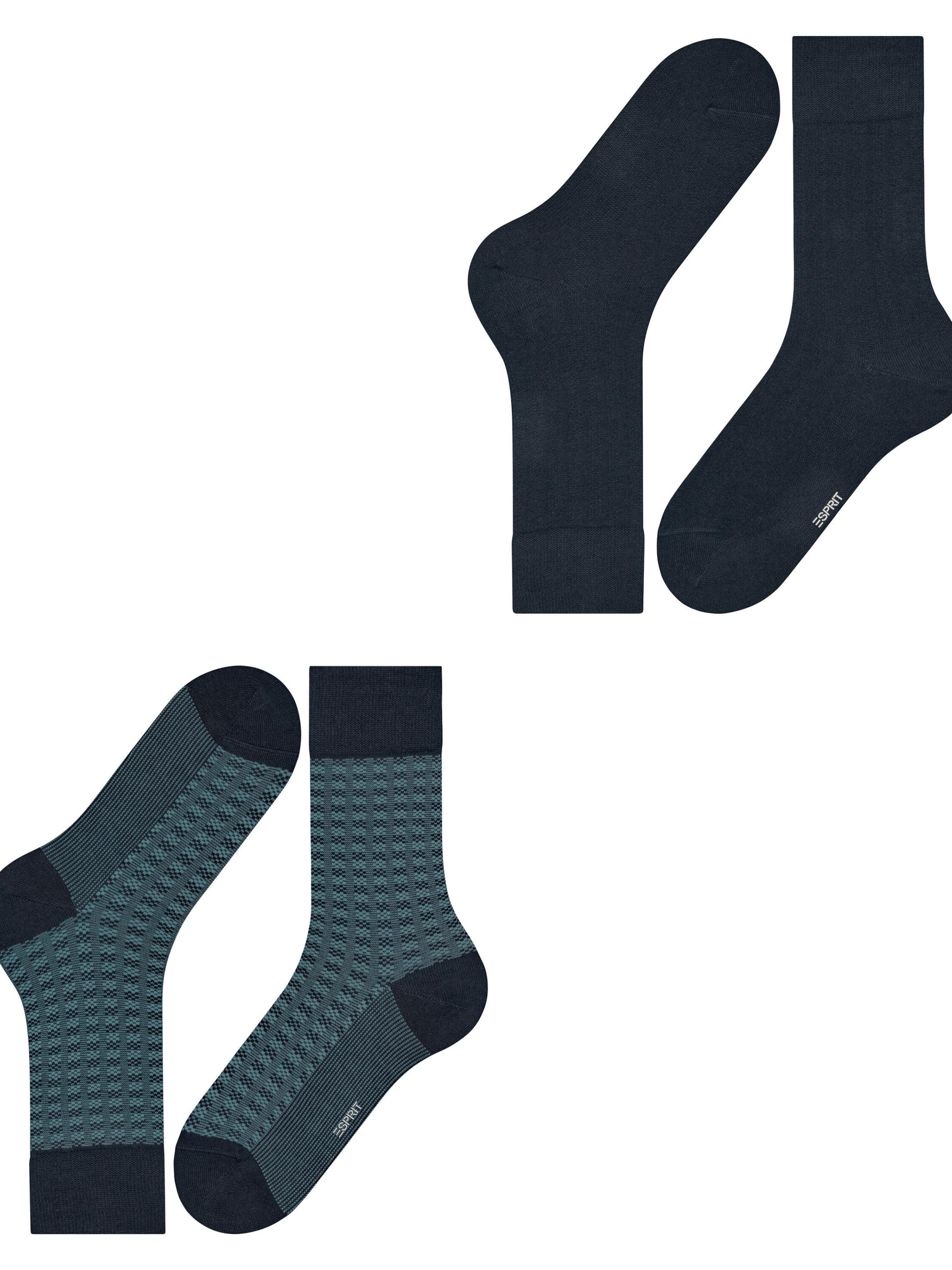 ESPRIT Socken 'Houndstooth 2-Pack'‌‌ in Blau