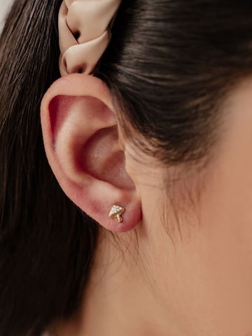 Hey Happiness - Pendientes 'Magic Toadstool' en oro