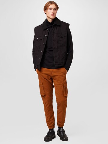 Only & Sons Tapered Cargo trousers 'Cam Stage' in Brown