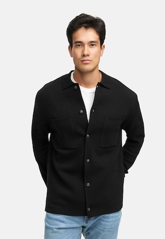 INDICODE JEANS Gebreid vest in Zwart: voorkant