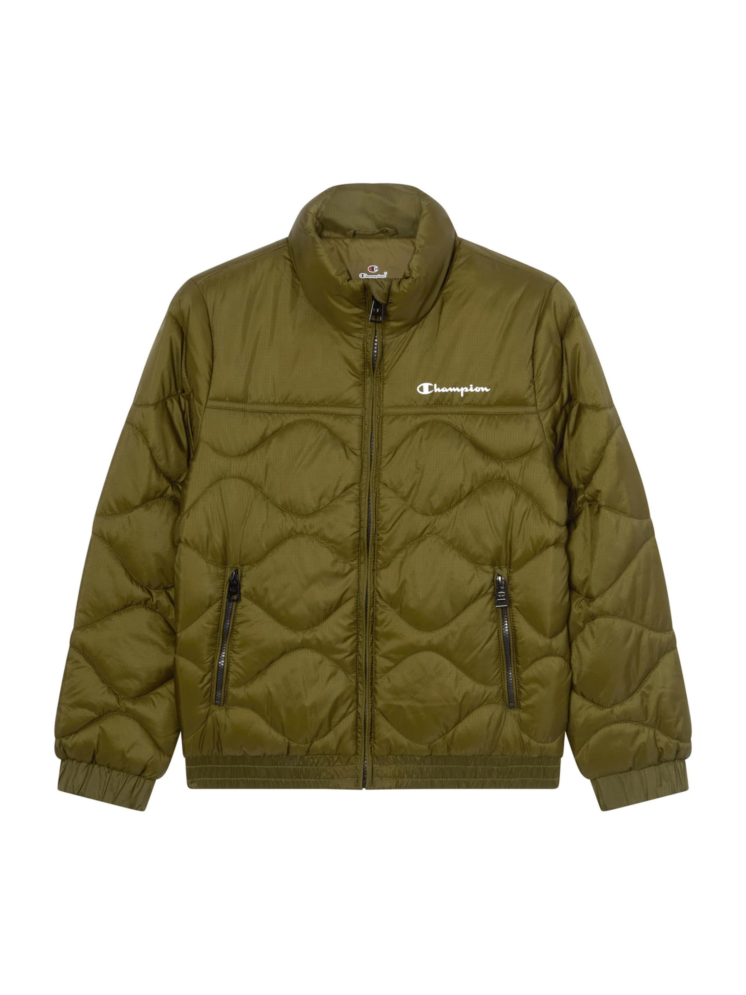 zaļš Champion Authentic Athletic Apparel Starpsezonu jaka: no priekšpuses