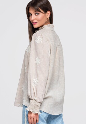 Ombre Blouse in Beige