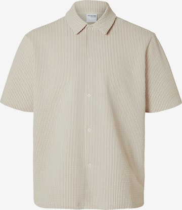 SELECTED HOMME Regular Fit Skjorte 'Ben Seersucker' i beige: forside