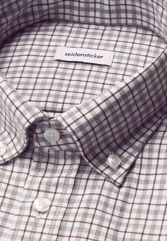 SEIDENSTICKER Regular fit Business shirt 'SMART FLANNELS' in Grey