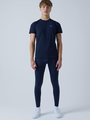 SPORTKIND Slimfit Sporthose 'Lauftights mit Taschen, lang'‌‌‌‌ in Blau: Vorderseite