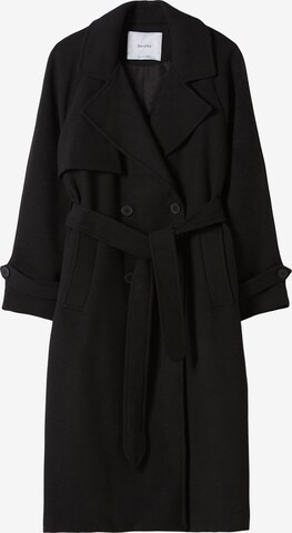 Bershka Between-Seasons Coat in Black: front