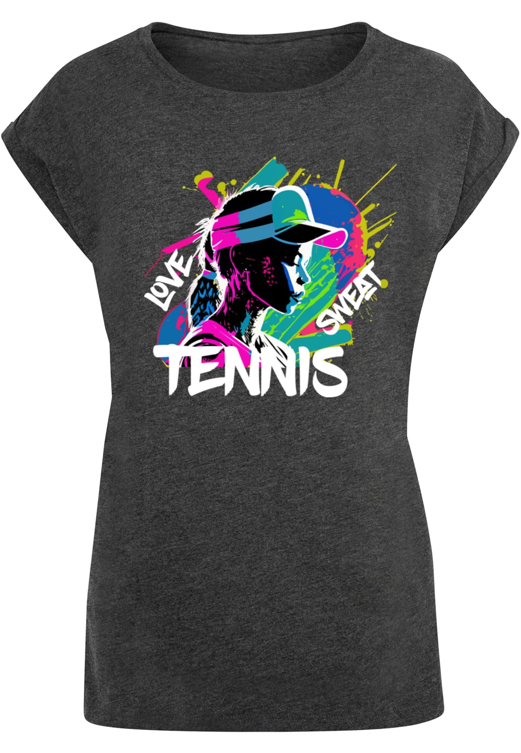 T-shirt 'Tennis Love, Sweat' Merchcode en gris : devant