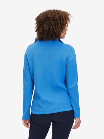 Cartoon Basic-Strickpullover mit Stehkragen in Blau