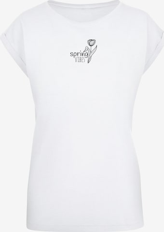Merchcode T-Shirt 'Spring - Vibes' in Weiß: predná strana
