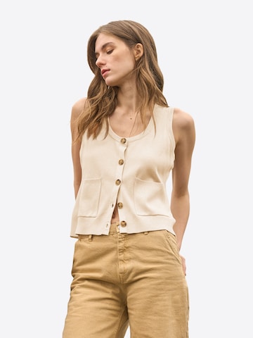 Imily Bela Πλεκτό γιλέκο σε μπεζ: μπροστά